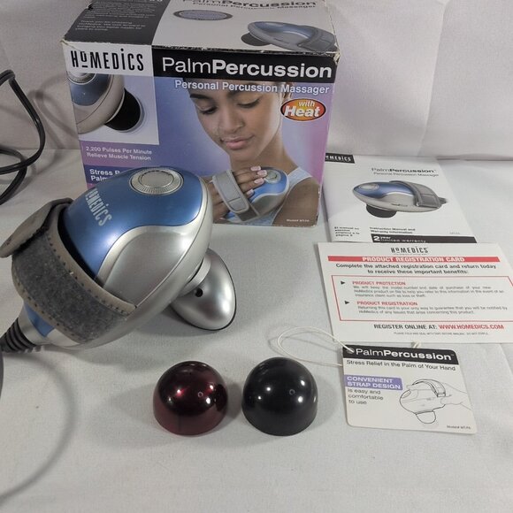 HoMedics MT-PA Palm Percussion Personal Body Heat Massager 3 Head Attachments - Picture 1 of 16